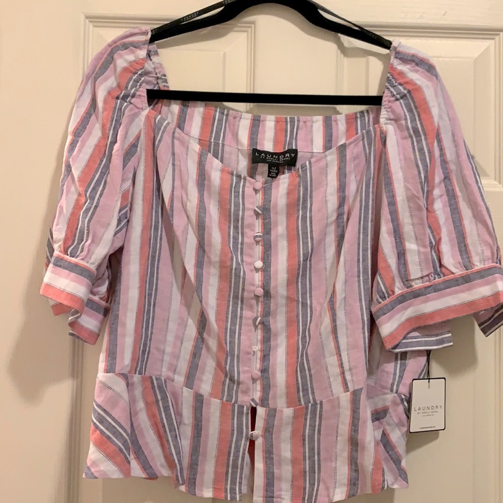 Striped Laundry by Shelli Segal cropped top